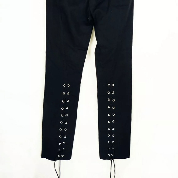Versace pants corset lace up back leg silver hardware medusa buttons y2k vintage - Picture 3 of 11